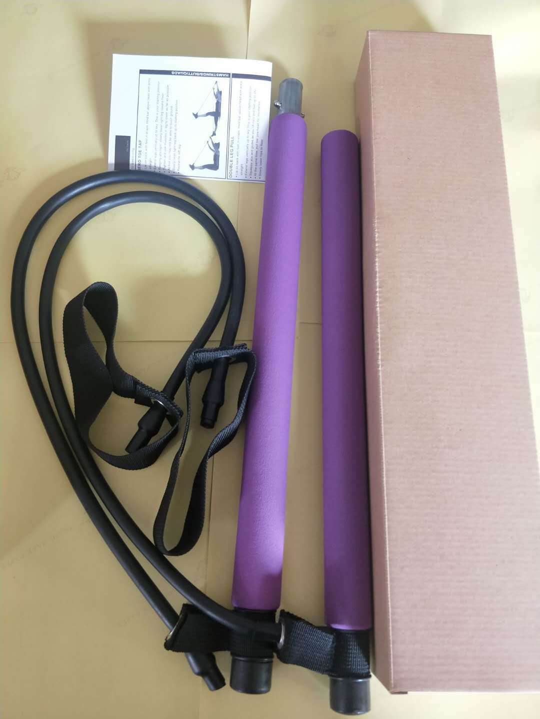 Pilates Stick Yoga Multifunctional Home Fitness Equipment Pull Rod Elastic String Stretching Stick Back Training Equipment