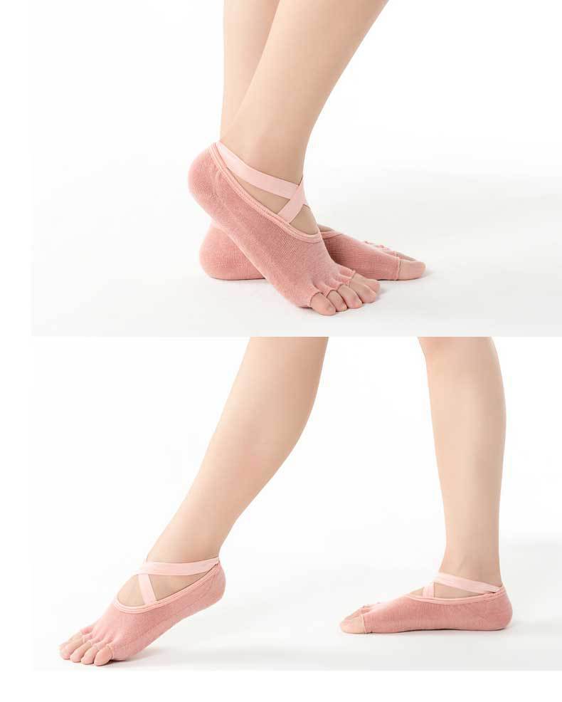 Yoga Socks Silicone Non-Slip Finger Socks Professional Female Trampoline Sports Fitness Pilates Beginner Yoga Socks Female