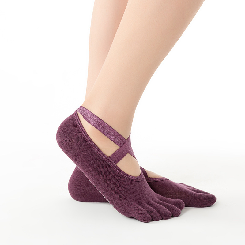 Yoga Socks Silicone Non-Slip Finger Socks Professional Female Trampoline Sports Fitness Pilates Beginner Yoga Socks Female