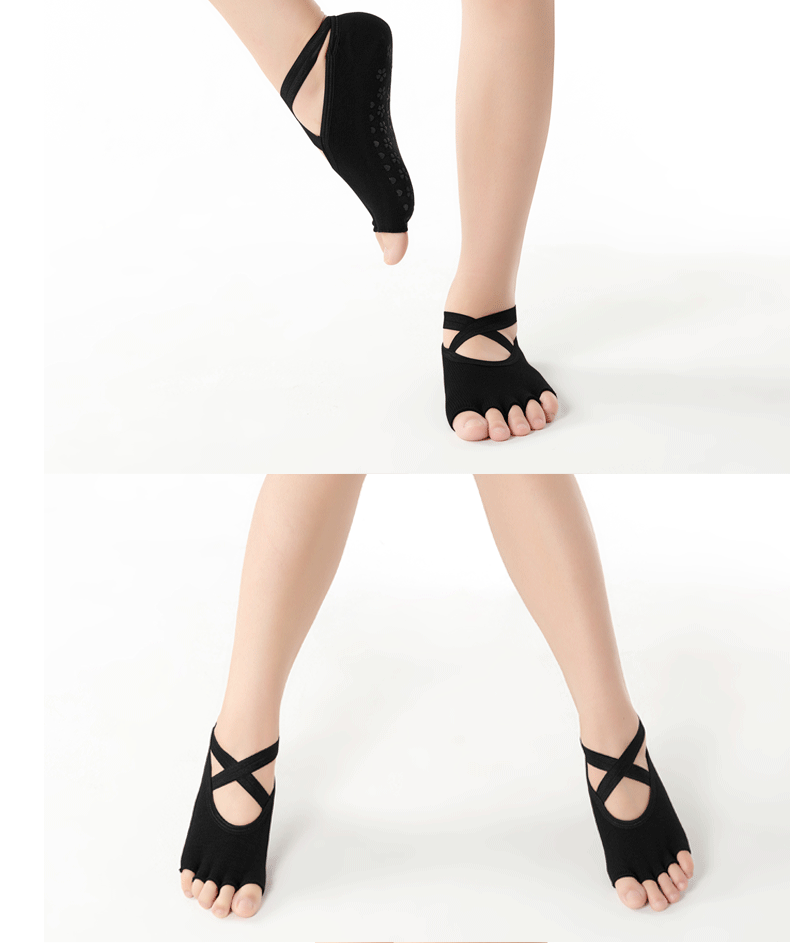 Yoga Socks Silicone Non-Slip Finger Socks Professional Female Trampoline Sports Fitness Pilates Beginner Yoga Socks Female