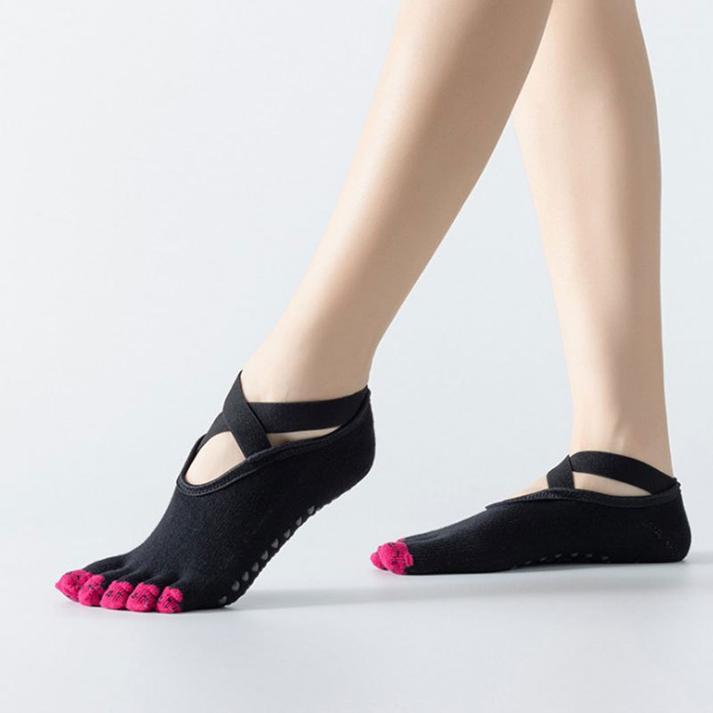 New Professional Yoga Pilates Training Jacquard Toe Socks Women&#039;s Trampoline Dance Non-Slip