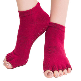 New Professional Yoga Pilates Training Jacquard Toe Socks Women's Trampoline Dance Non-Slip