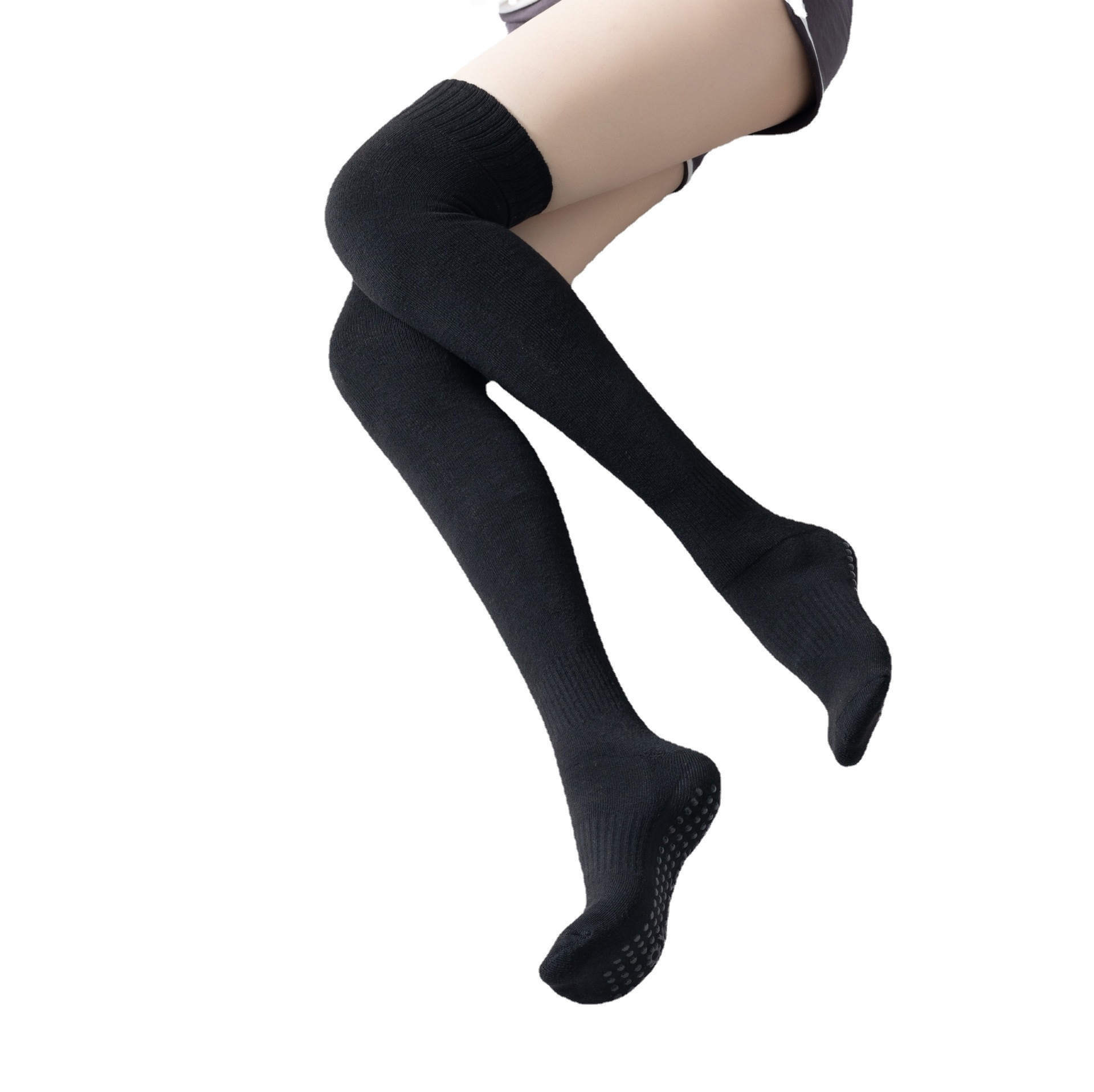 Autumn and Winter New over-the-Knee Long Tube Yoga Socks round Head Non-Slip Pilates Leg Warming Foot Sock Terry Velvet Thickened