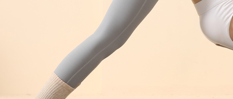 New Autumn and Winter Long Tube Yoga Socks Long Pilates Socks All-Inclusive Women's Terry Fleece Thickened Offset Printing Sequins