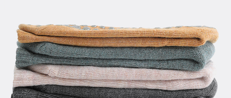 New Autumn and Winter Long Tube Yoga Socks Long Pilates Socks All-Inclusive Women's Terry Fleece Thickened Offset Printing Sequins
