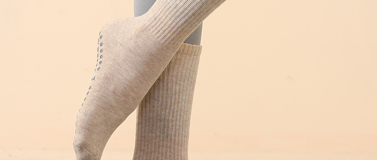 New Autumn and Winter Long Tube Yoga Socks Long Pilates Socks All-Inclusive Women's Terry Fleece Thickened Offset Printing Sequins