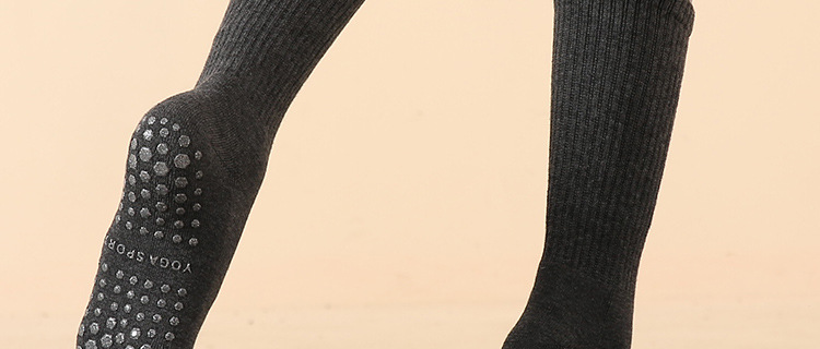 New Autumn and Winter Long Tube Yoga Socks Long Pilates Socks All-Inclusive Women's Terry Fleece Thickened Offset Printing Sequins