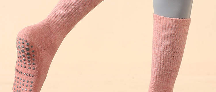 New Autumn and Winter Long Tube Yoga Socks Long Pilates Socks All-Inclusive Women's Terry Fleece Thickened Offset Printing Sequins