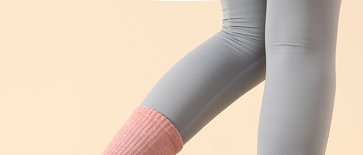 New Autumn and Winter Long Tube Yoga Socks Long Pilates Socks All-Inclusive Women's Terry Fleece Thickened Offset Printing Sequins