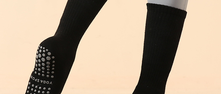 New Autumn and Winter Long Tube Yoga Socks Long Pilates Socks All-Inclusive Women's Terry Fleece Thickened Offset Printing Sequins