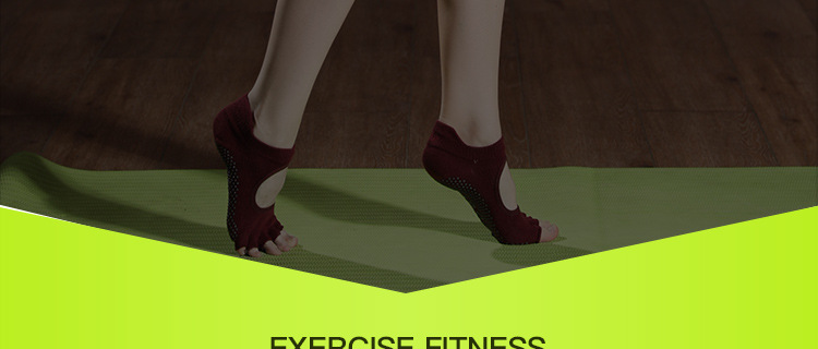 Non-Slip Yoga Socks Toe Socks Sports Professional Pilates Socks Open Toe Back High Quality Silicone Foreign Trade Set Logo