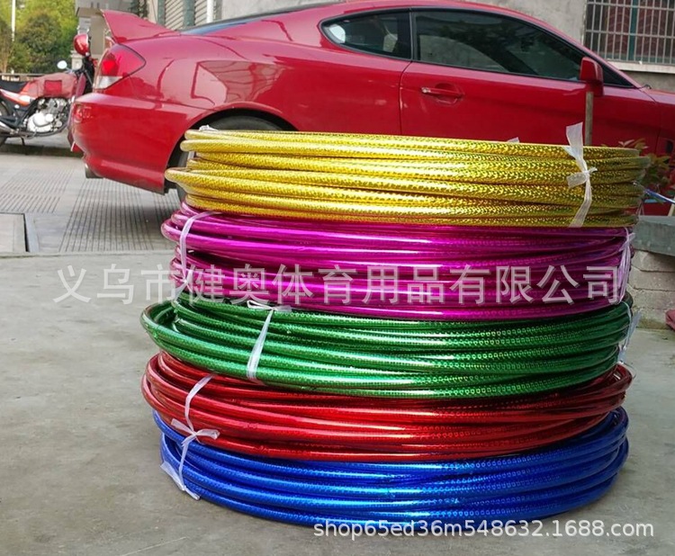 Jianerte factory foreign trade export center laser double color hula hoop children stage performance hula hoop