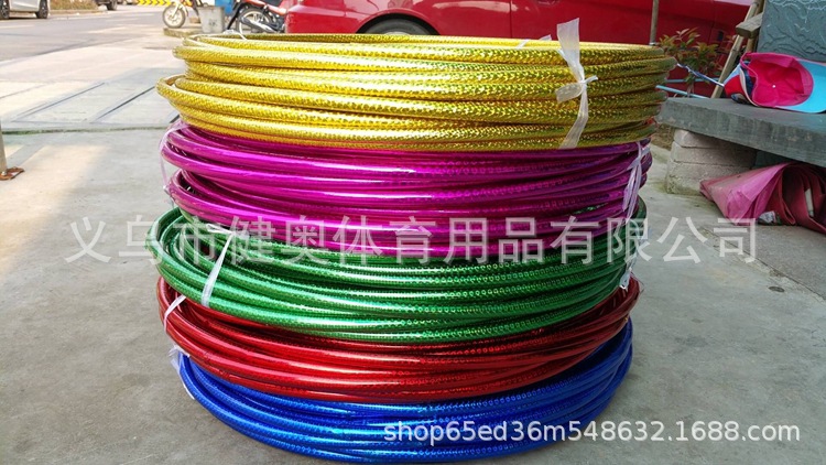 Jianerte factory foreign trade export center laser double color hula hoop children stage performance hula hoop