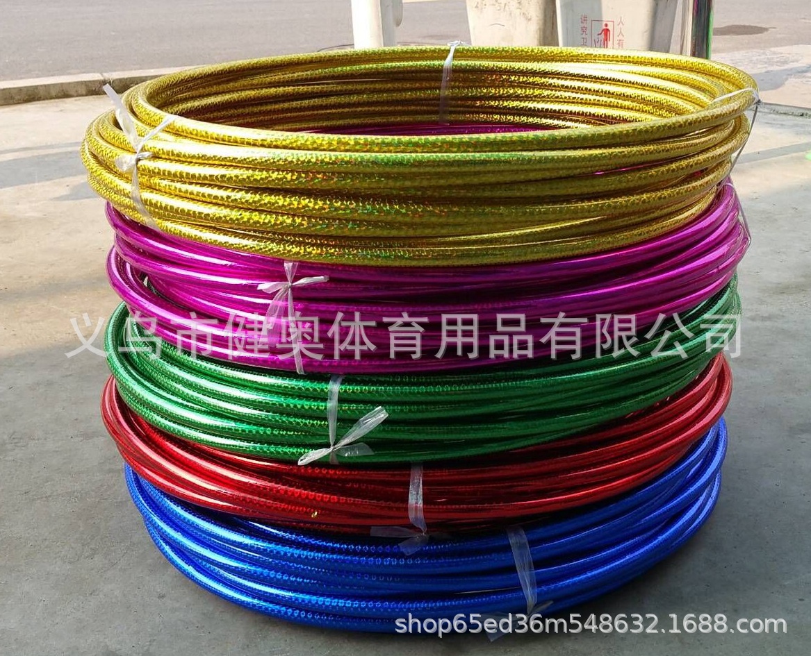 Jianerte factory foreign trade export center laser double color hula hoop children stage performance hula hoop