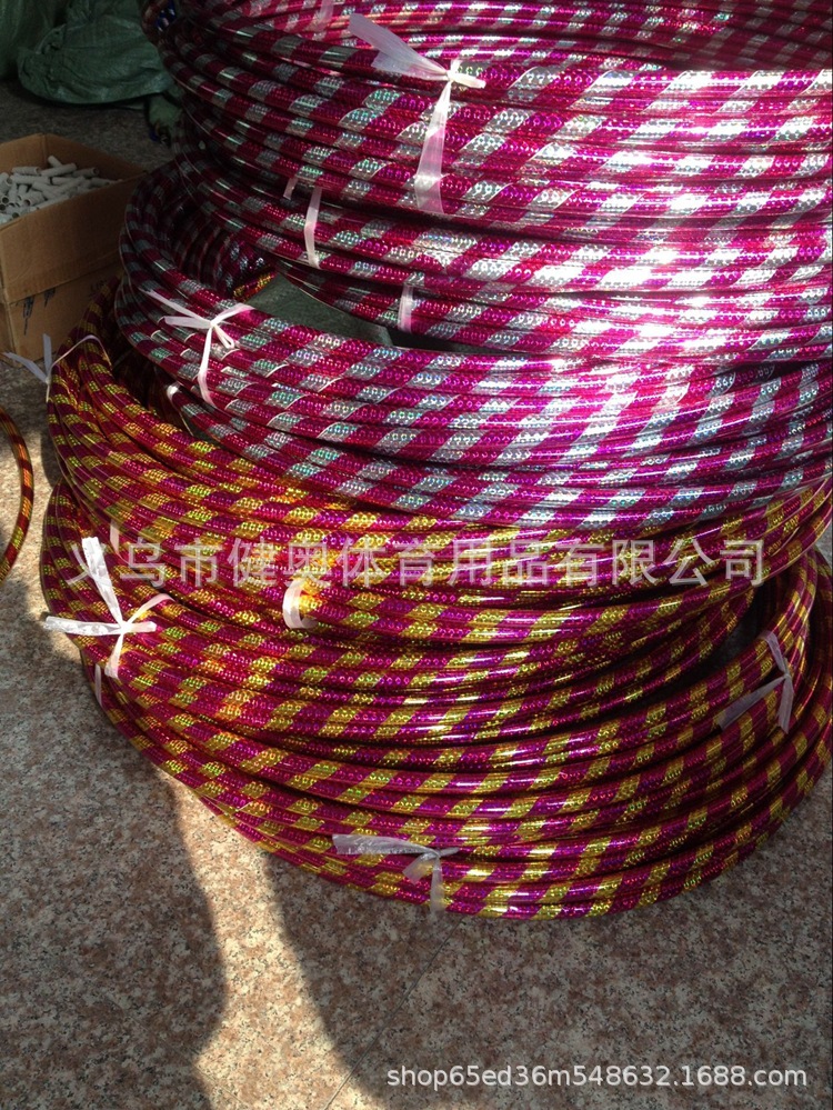 Jianerte factory foreign trade export center laser double color hula hoop children stage performance hula hoop