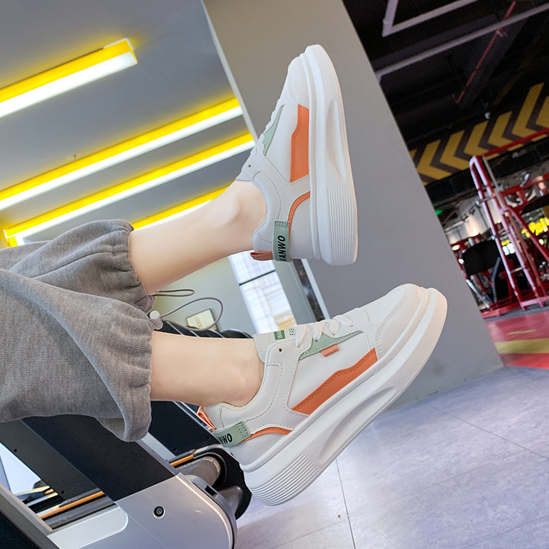 Platform White Shoes Women&#039;s Fashionable 2021 Spring New Korean Casual Sports Female Student Treadmill Board Shoes Zy8823