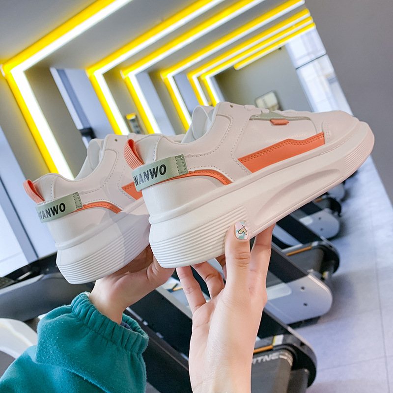 Platform White Shoes Women&#039;s Fashionable 2021 Spring New Korean Casual Sports Female Student Treadmill Board Shoes Zy8823