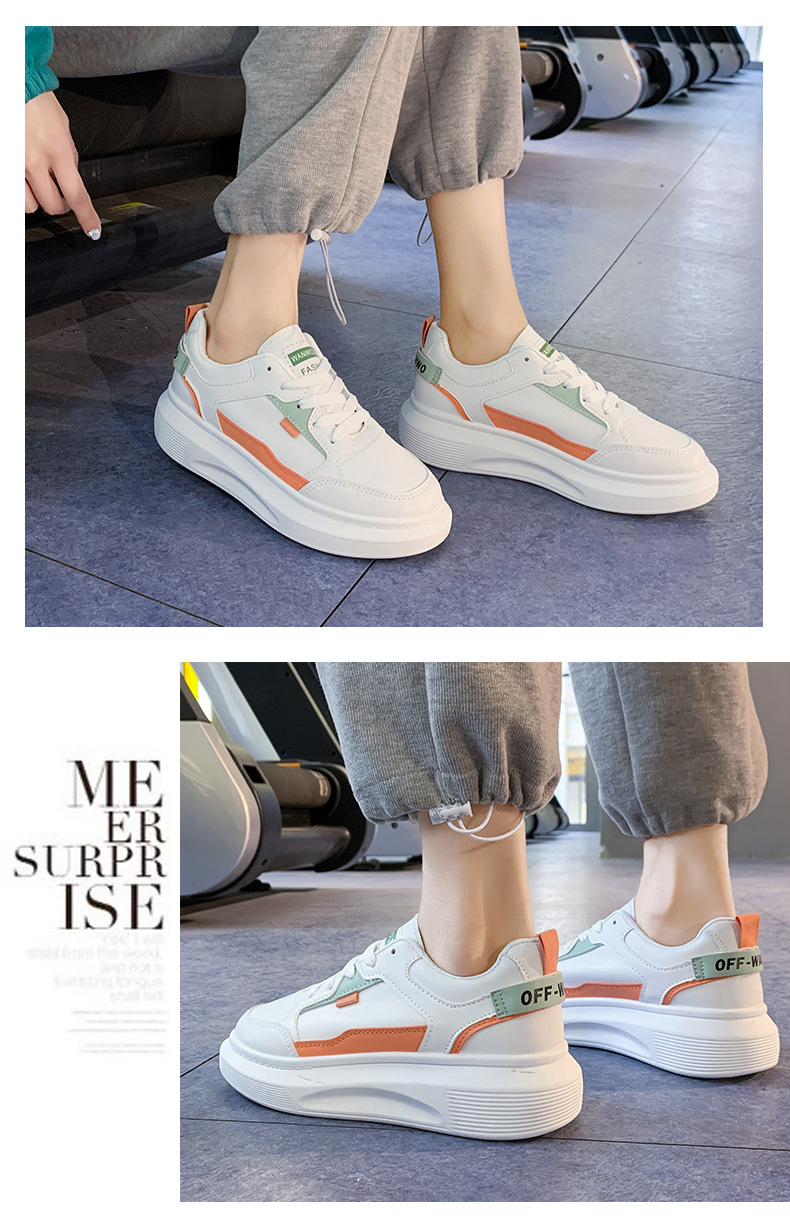 Platform White Shoes Women's Fashionable 2021 Spring New Korean Casual Sports Female Student Treadmill Board Shoes Zy8823
