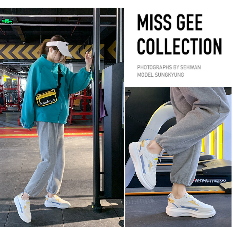 Platform White Shoes Women's Fashionable 2021 Spring New Korean Casual Sports Female Student Treadmill Board Shoes Zy8823