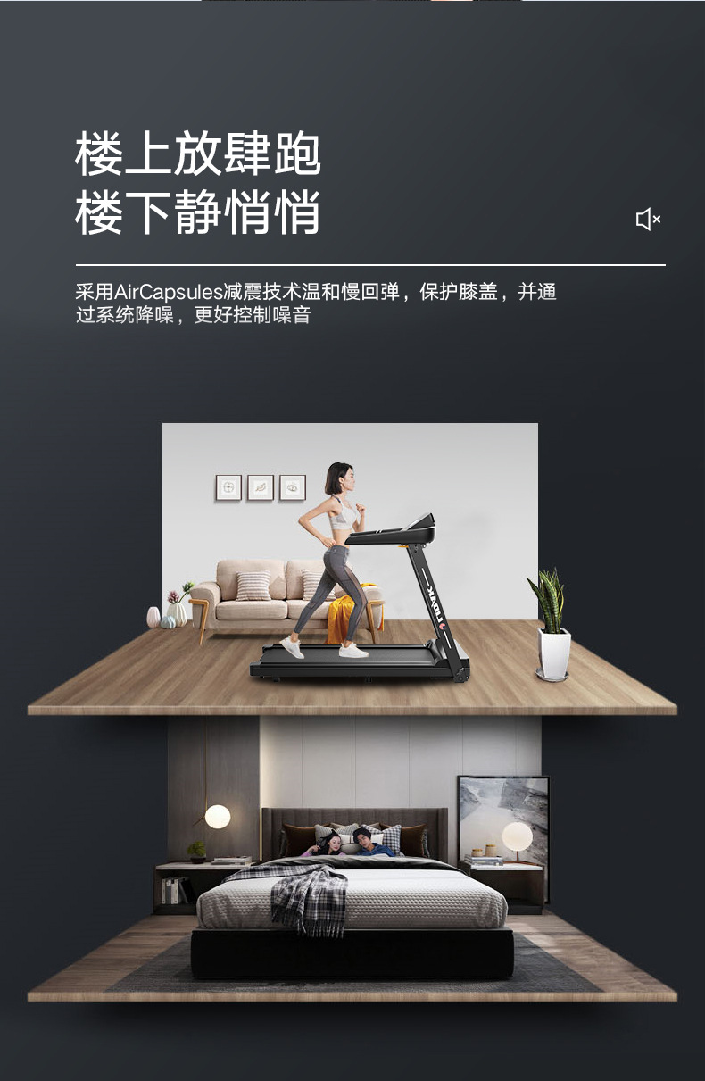 Treadmill Source Manufacturers Use Small Fitness Equipment Gifts Cross-Border Custom Folding Sports Electric Treadmill