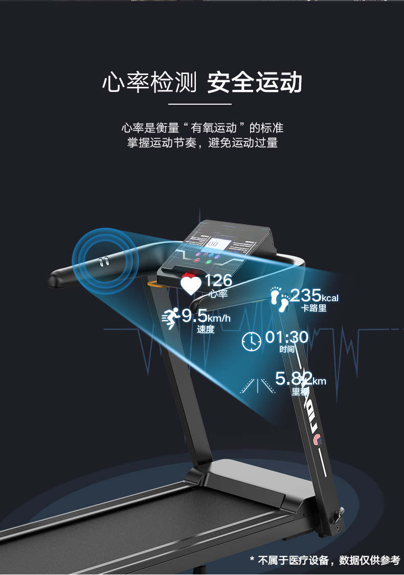 Treadmill Source Manufacturers Use Small Fitness Equipment Gifts Cross-Border Custom Folding Sports Electric Treadmill