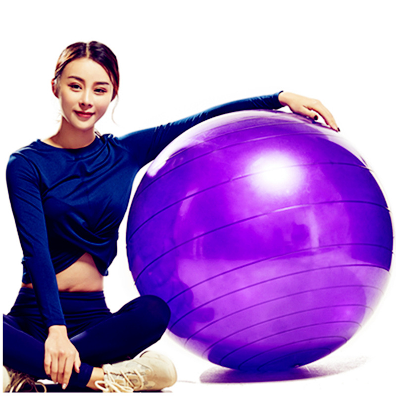 PVC Thickened ExplosionProof Yoga Ball 65cm Fitness Ball 85 Frosted Massage Yoga Ball 75cm Black CrossBorder