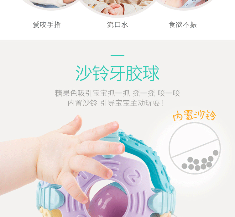 Baby Fitness Ball Soft Rubber Hand Bell Soothing Interactive Hand Grip Teether Ball 0-1 Years Old Toy Baby Fitness Ball Soft Rubber Hand Bell Soothing Interactive Hand Grip Teether Ball 0-1 Years Old Toy
