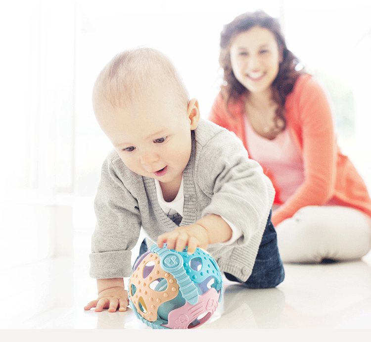 Baby Fitness Ball Soft Rubber Hand Bell Soothing Interactive Hand Grip Teether Ball 0-1 Years Old Toy Baby Fitness Ball Soft Rubber Hand Bell Soothing Interactive Hand Grip Teether Ball 0-1 Years Old Toy