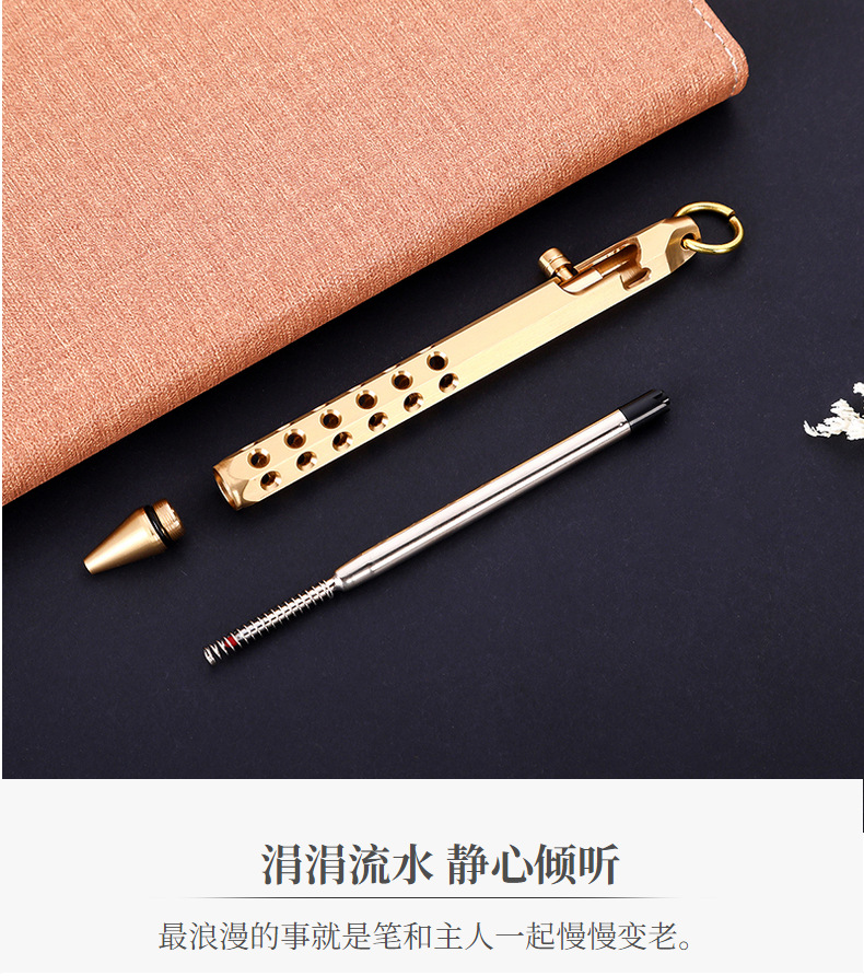 Huzhe Brass Pen Customizable Logo Retro Hexagonal Machine Gun Pen Signature Pen Roller Pen Office Stationery Gift Pen Huzhe Brass Pen Customizable Logo Retro Hexagonal Machine Gun Pen Signature Pen Roller Pen Office Stationery Gift Pen