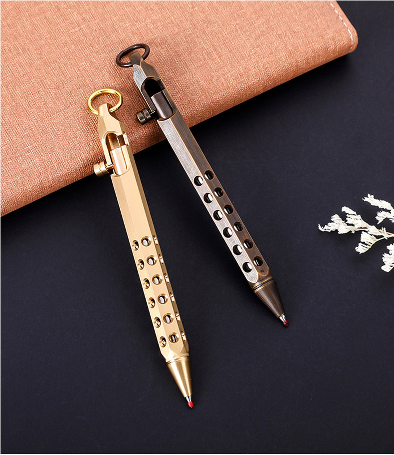 Huzhe Brass Pen Customizable Logo Retro Hexagonal Machine Gun Pen Signature Pen Roller Pen Office Stationery Gift Pen Huzhe Brass Pen Customizable Logo Retro Hexagonal Machine Gun Pen Signature Pen Roller Pen Office Stationery Gift Pen