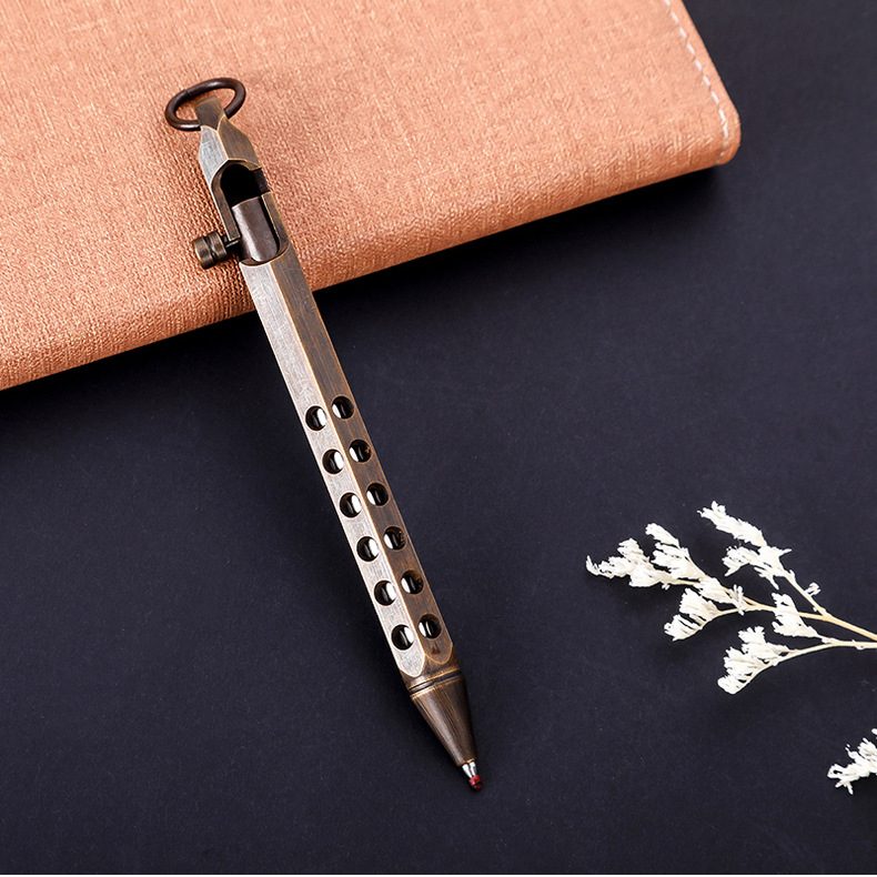 Huzhe Brass Pen Customizable Logo Retro Hexagonal Machine Gun Pen Signature Pen Roller Pen Office Stationery Gift Pen Huzhe Brass Pen Customizable Logo Retro Hexagonal Machine Gun Pen Signature Pen Roller Pen Office Stationery Gift Pen