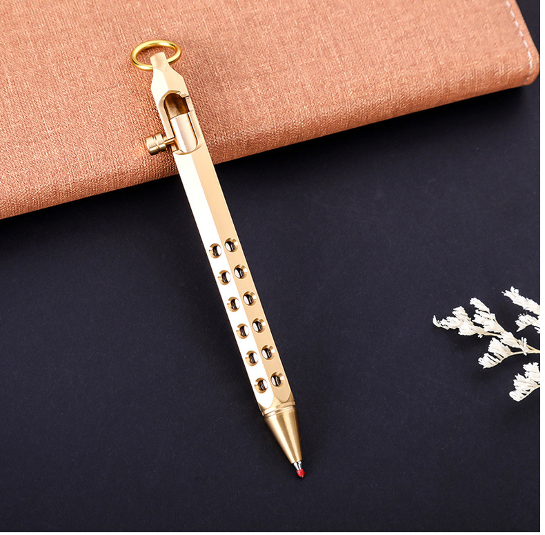 Huzhe Brass Pen Customizable Logo Retro Hexagonal Machine Gun Pen Signature Pen Roller Pen Office Stationery Gift Pen Huzhe Brass Pen Customizable Logo Retro Hexagonal Machine Gun Pen Signature Pen Roller Pen Office Stationery Gift Pen