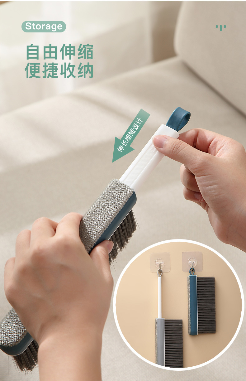 Retractable Bed Sweep Bed Brush Soft Fur Sofa Brush Dust Broom Dust Brush Lent Remover Roller Scraper Hair Brush Electrostatic Brush