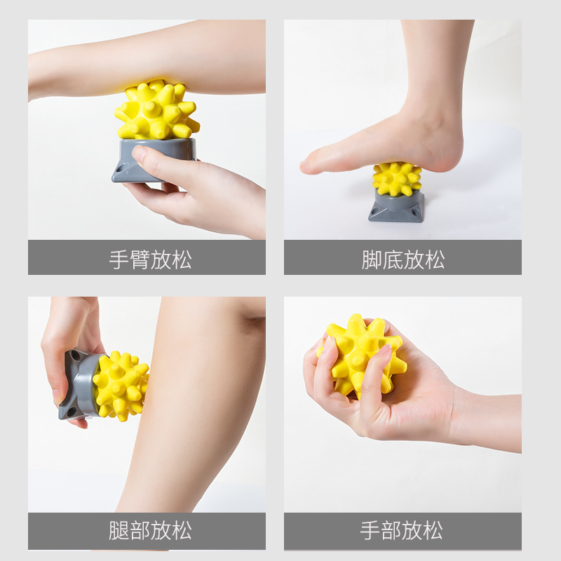 New Portable Acupuncture Point with Base Massage Ball Muscle Relax Fascia Ball Rumble Roller Thorn Ball