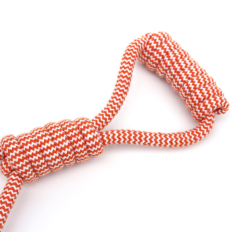 New Pet Toy Hand Pull Food Dropping Ball Rugby Medium and Large Dog Toy Cotton Knot Wear-Resistant Bite