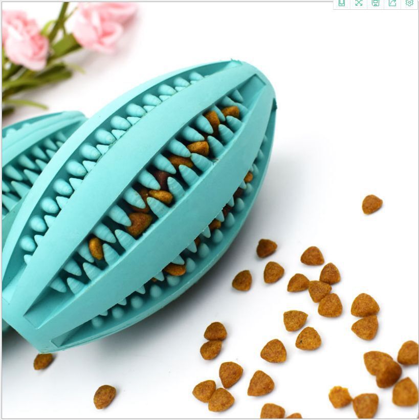 New Pet Toy Hand Pull Food Dropping Ball Rugby Medium and Large Dog Toy Cotton Knot Wear-Resistant Bite