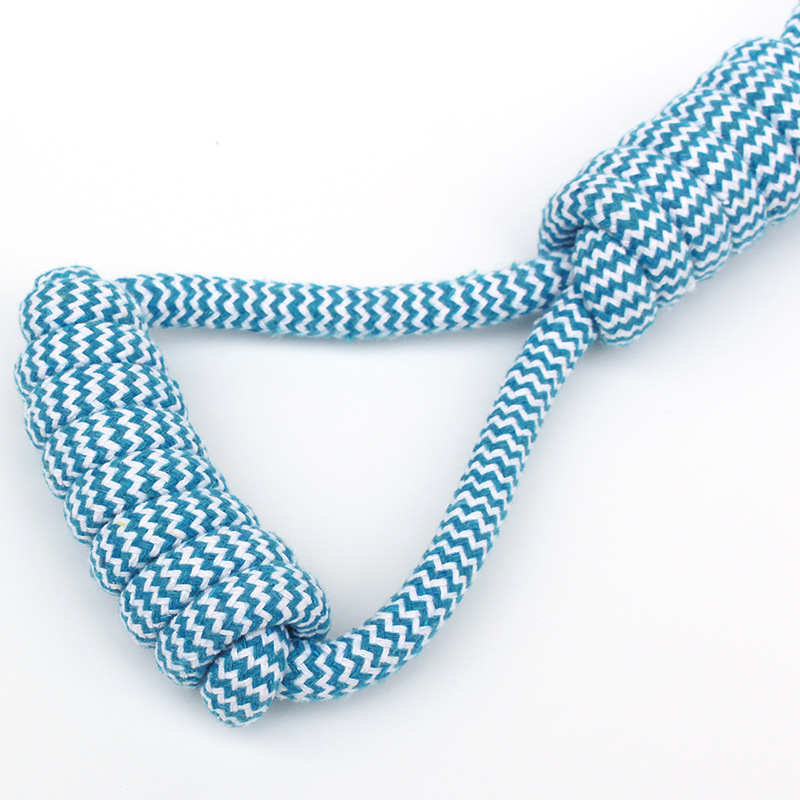 New Pet Toy Hand Pull Food Dropping Ball Rugby Medium and Large Dog Toy Cotton Knot Wear-Resistant Bite