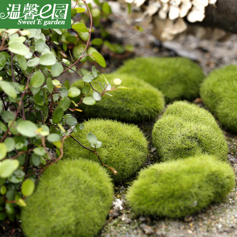 Simulation Moss Moss Stone Flocking Stone Moss Lawn Micro Landscape Ornaments Decorative Simulation Fake Stone