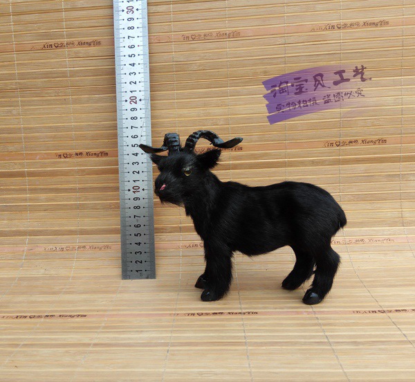 Simulation Goat Ornaments Table Decoration Black Goat Model Feng Shui Fortune Teaching Materials Props Lawn Scene Layout