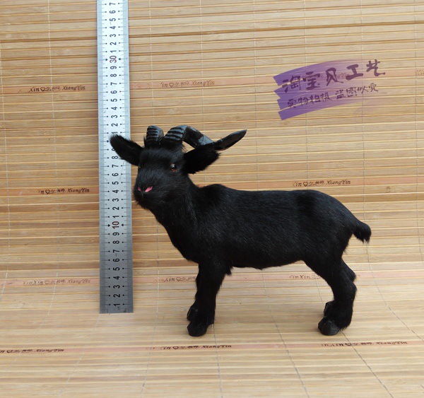 Simulation Goat Ornaments Table Decoration Black Goat Model Feng Shui Fortune Teaching Materials Props Lawn Scene Layout
