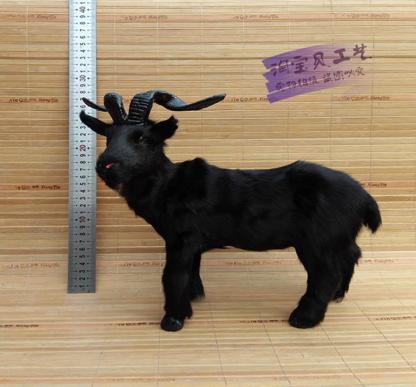 Simulation Goat Ornaments Table Decoration Black Goat Model Feng Shui Fortune Teaching Materials Props Lawn Scene Layout