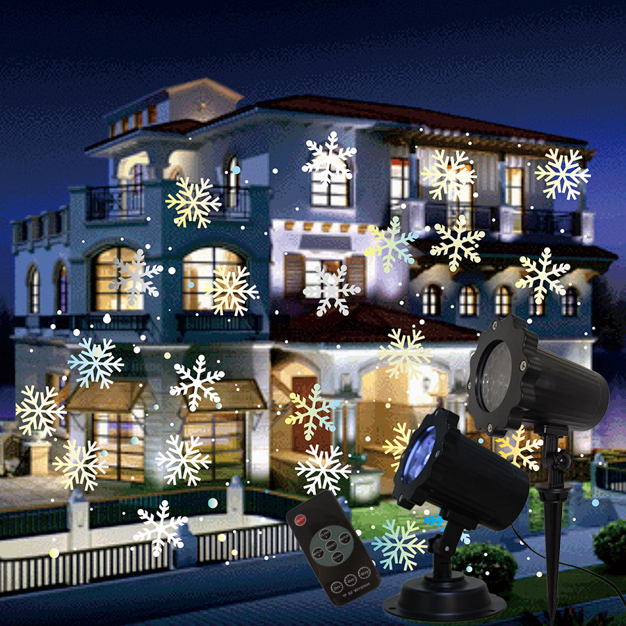 New LED Blizzard Snowflake Outdoor Lawn Projection Lamp Christmas Party Decoration Snowflake Light