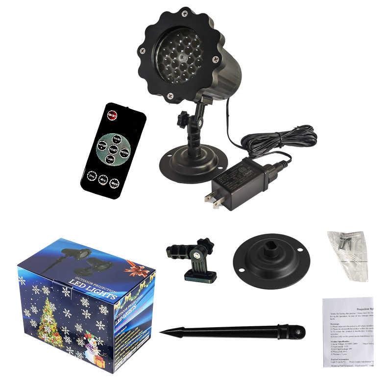 New LED Blizzard Snowflake Outdoor Lawn Projection Lamp Christmas Party Decoration Snowflake Light