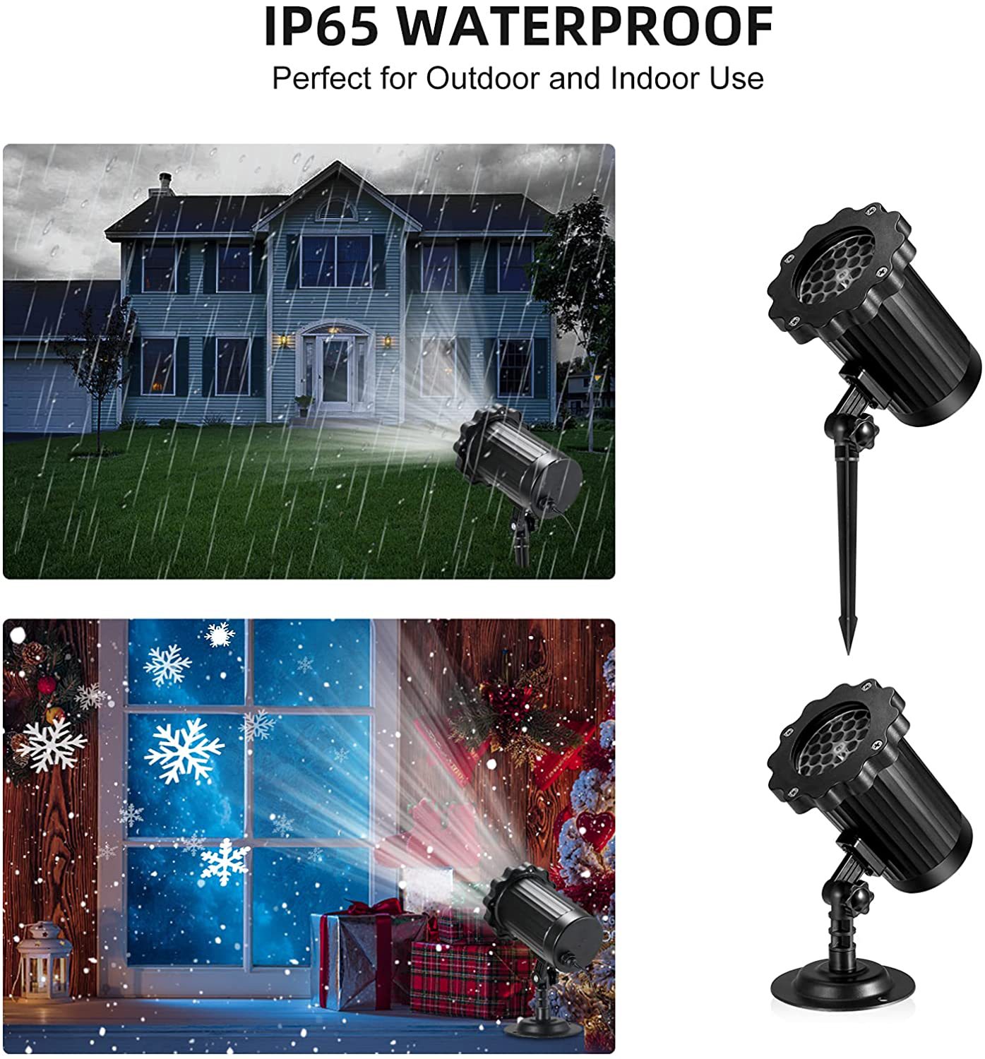 New LED Blizzard Snowflake Outdoor Lawn Projection Lamp Christmas Party Decoration Snowflake Light