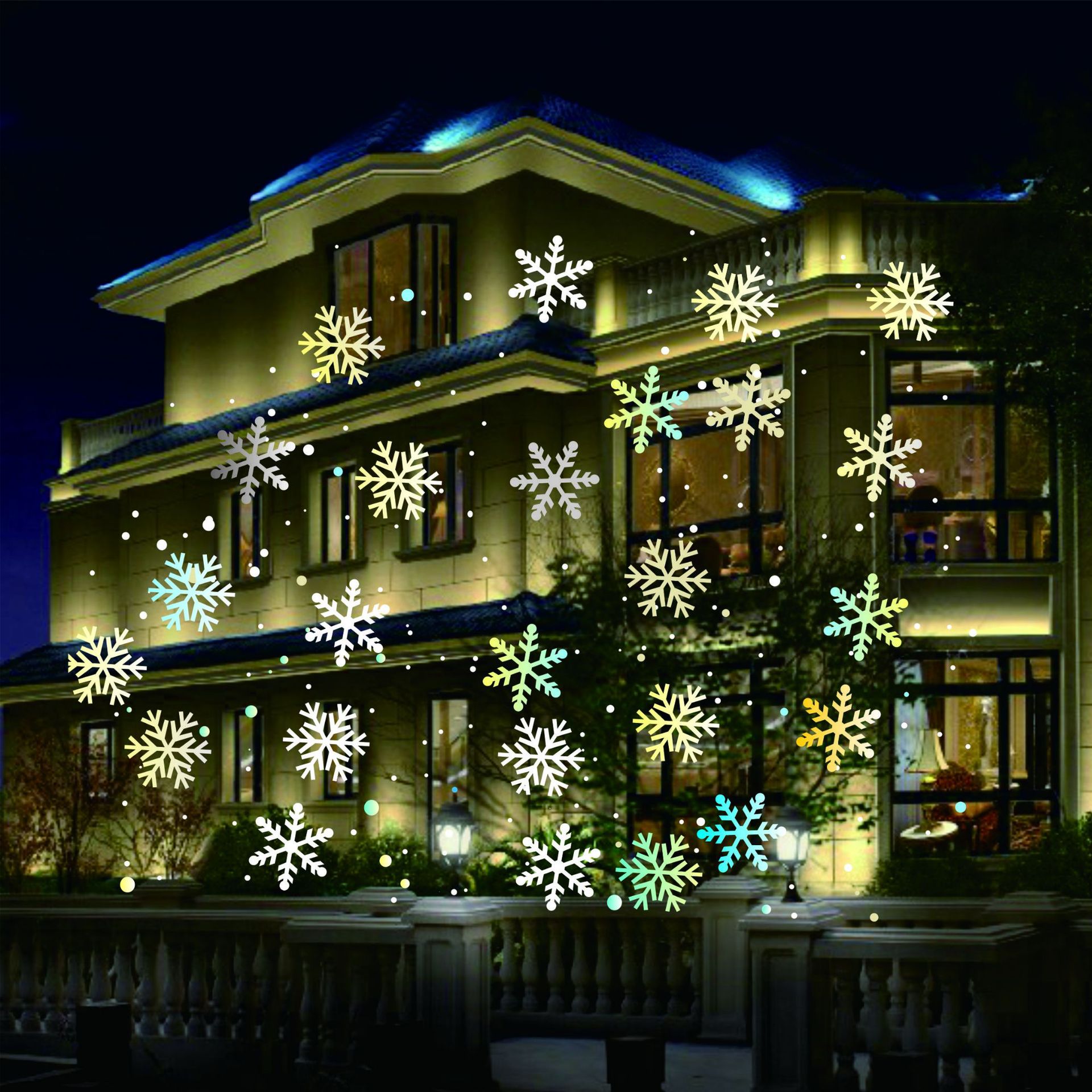 New LED Blizzard Snowflake Outdoor Lawn Projection Lamp Christmas Party Decoration Snowflake Light