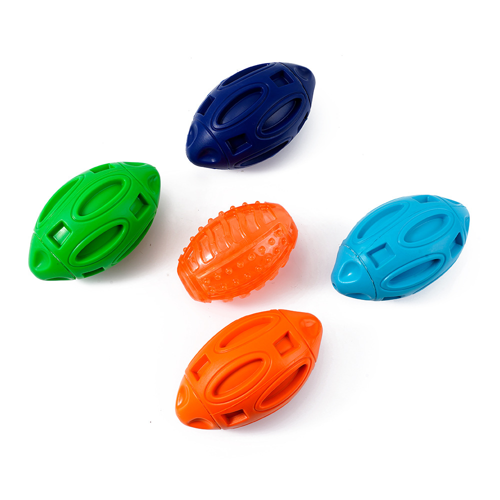 Cross-Border Pet Supplies Dog Toys TPR Bite-Resistant Molar Toys Educational Relieving Stuffy Interactive Pet Rugby