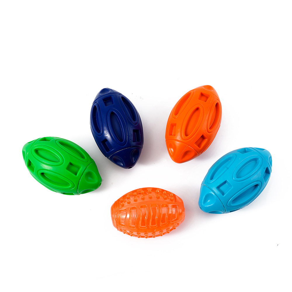 Cross-Border Pet Supplies Dog Toys TPR Bite-Resistant Molar Toys Educational Relieving Stuffy Interactive Pet Rugby