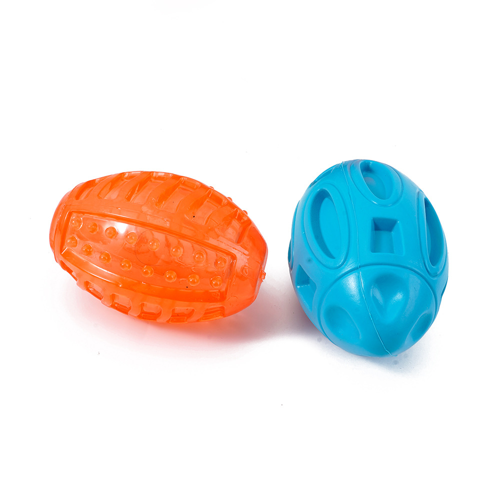 Cross-Border Pet Supplies Dog Toys TPR Bite-Resistant Molar Toys Educational Relieving Stuffy Interactive Pet Rugby