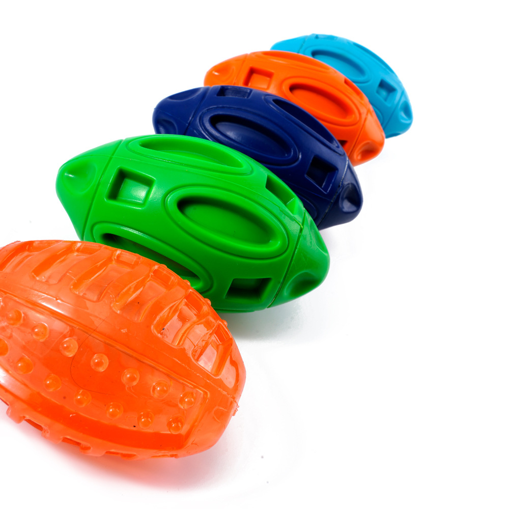 Cross-Border Pet Supplies Dog Toys TPR Bite-Resistant Molar Toys Educational Relieving Stuffy Interactive Pet Rugby