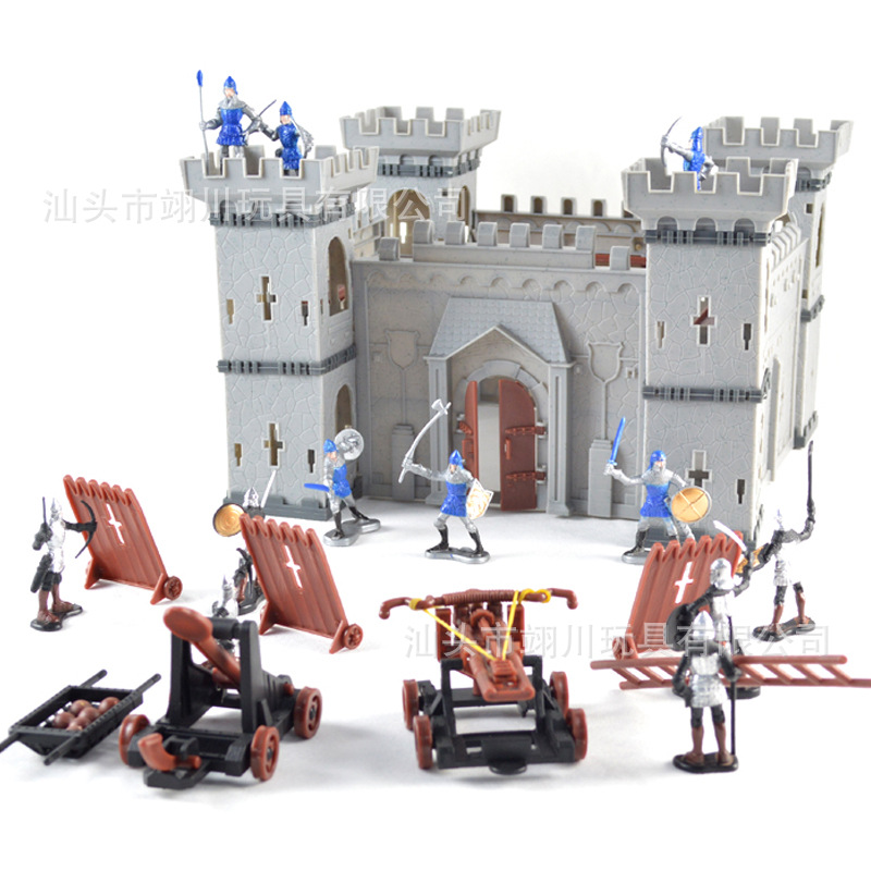 Children&#039;s DIY Self-Assembled Toys Assembled Castle Model Siege War Battlefield Ancient Soldier Castelet Suit